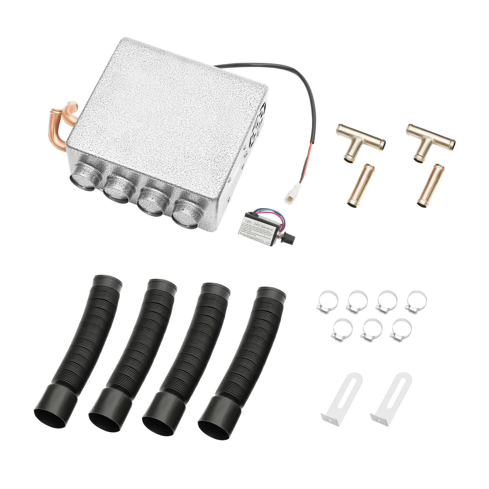 Chauffage Compact Universel à 4 Ports pour Voiture, 12V, avec Joli de Vitesse, pour Camions, Minifourgonnettes