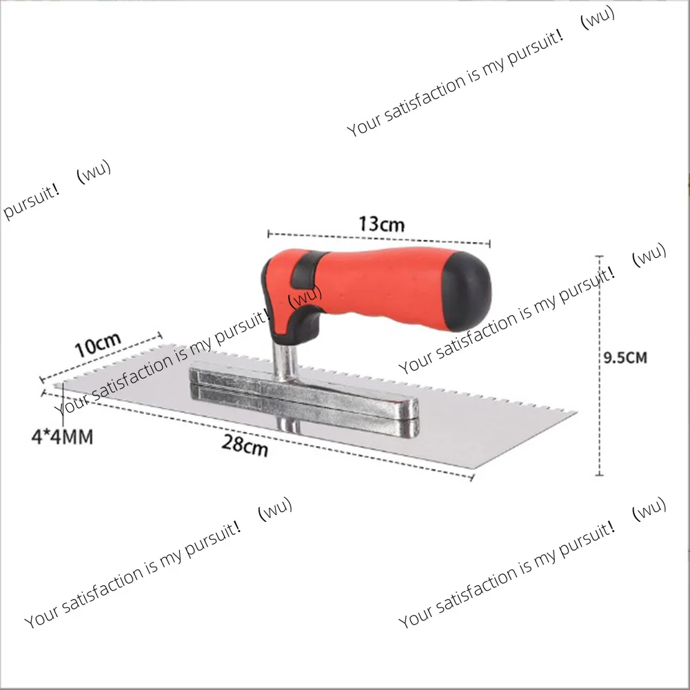 Stainless steel square groove trowel sawtooth trowel plastering clay spoon toothed decoration tile paving