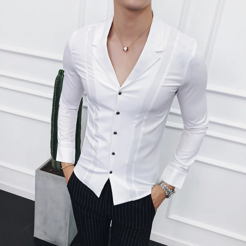 British Style High Quality Men Dress Shirt 2024 New Long Sleeve Solid Business Slim Fit Shirts Homme Dress Social Casual Shirt