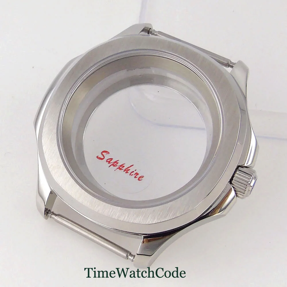 40mm 316L Watch Case Sapphire Crystal for NH35 NH36 NH38 Automatic Movement with Chapter Ring Screw-in Crown See-through Back