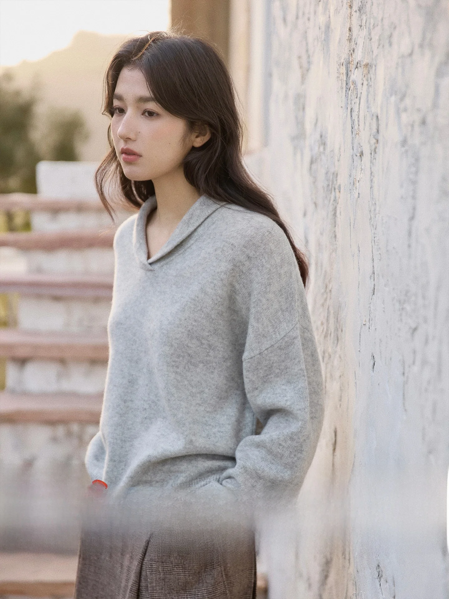 

Свободный шерстяной свитер с длинным рукавом, воротником-стойкой, мягкий повседневный вязаный женский топ для зимы, теплый