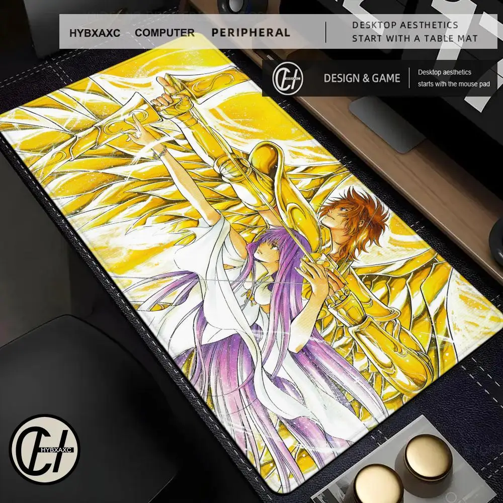 HD Printing Anime Saint Seiya Mousepad Natural Non-slip Rubber Game Mouse Durable HYBXAXC Mousepads Keyboard Pad 900×400 Deskmat