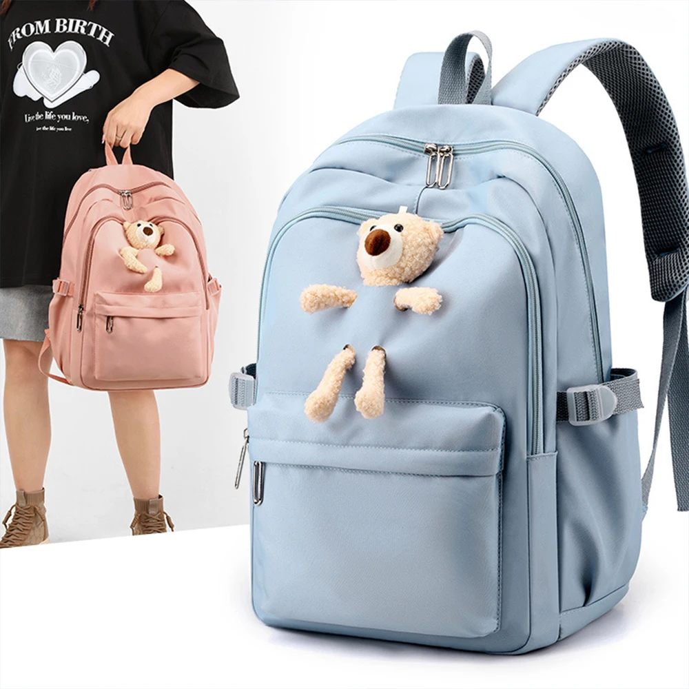 New Student Backpack with Name  Simple Large Capacity Schoolbag Personalized Embroidery Versatile Junior High School Backpack