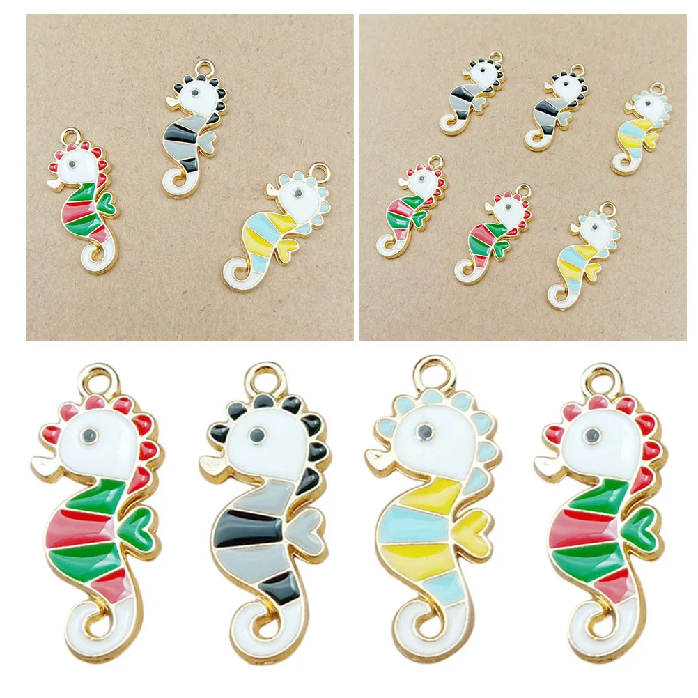 

30PCS DIY Sea Horse Pendant Cartoon Sea Horse Pendant Lovely Alloy Sea Horse Pendant Delicate Drip Oil Sea Horse Pendant