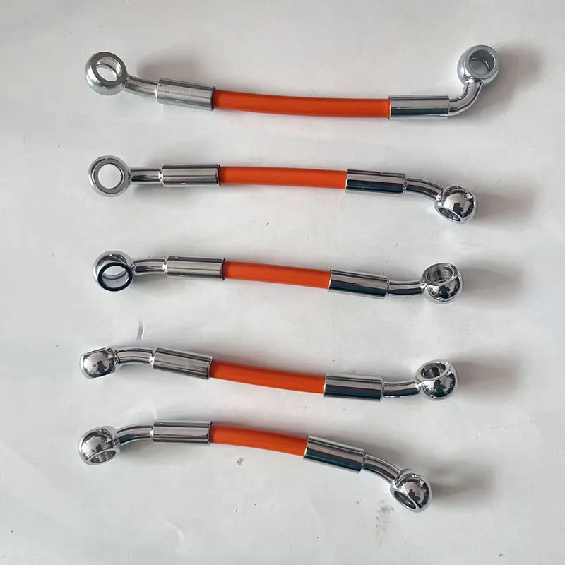 Moto Front Rear Hydraulic Brake Hose Scooter Dirt Bike Reinforced Stainless Steel Braided Brake Clutch Pipe M10 Banjo 28° 45°90°
