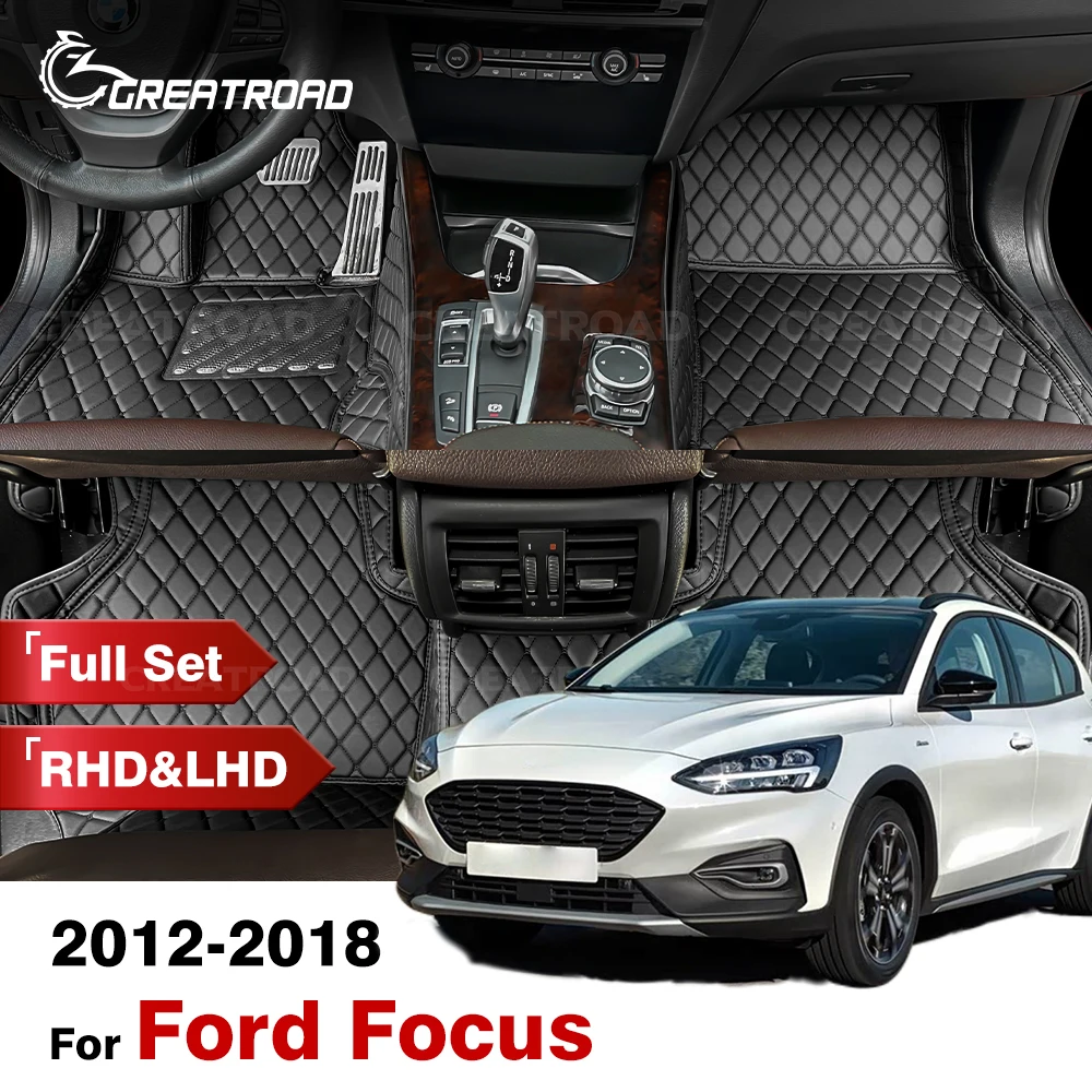 

Автомобильные коврики для Ford Focus 2012 2013 2014 2015 2016 2017 2018 на заказ, подушечки для ног, автомобильный ковер, аксессуары для интерьера