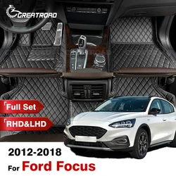Car Floor Mats For Ford Focus 2012 2013 2014 2015 2016 2017 2018 Custom Foot Pads Automobile Carpet Cover Interior Accessories