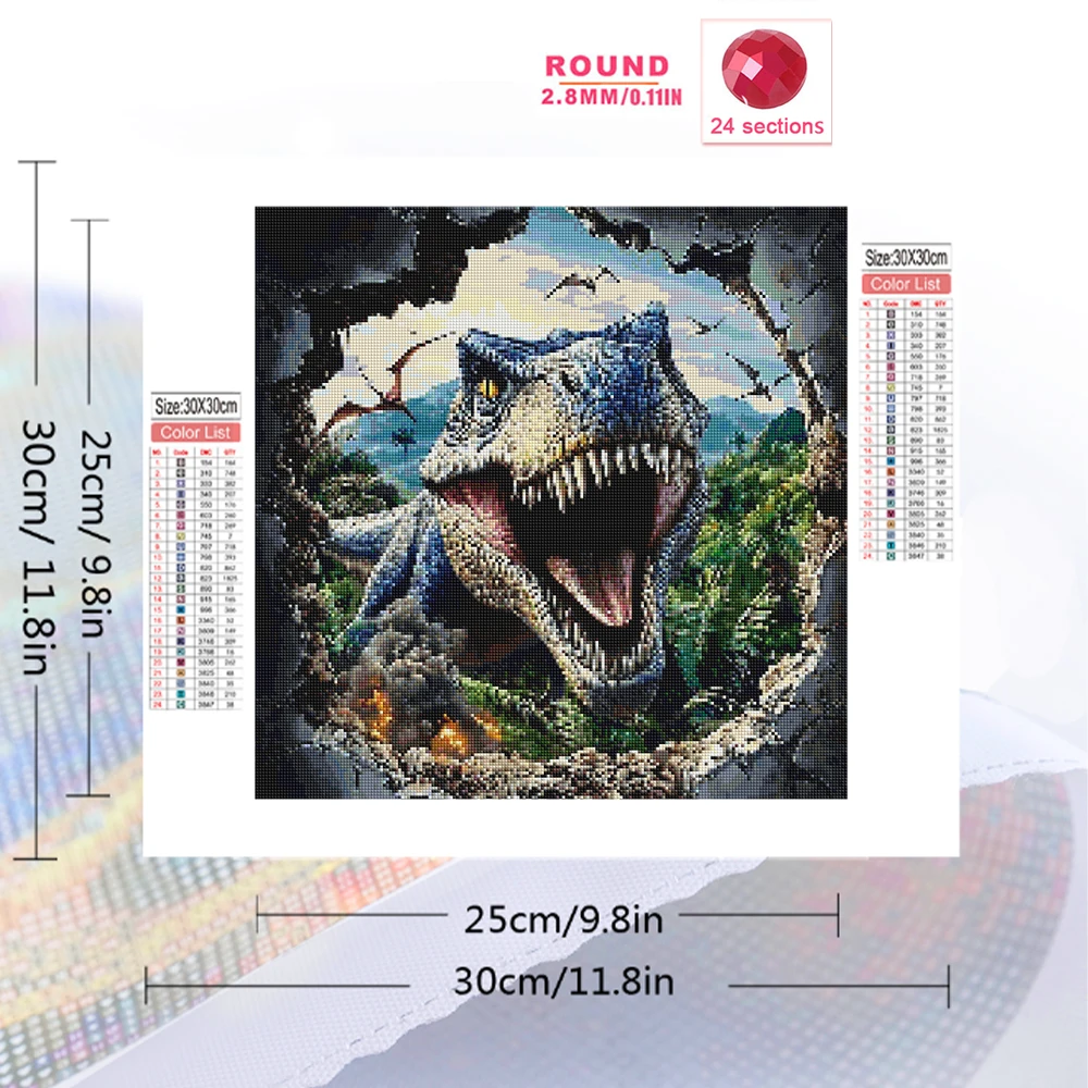 Evershine Diamond Painting Dinosaur Animal DIY New Arrival Diamond Mosaic Dragon Cross Stitch Decor for Home Child Hobby - view 2