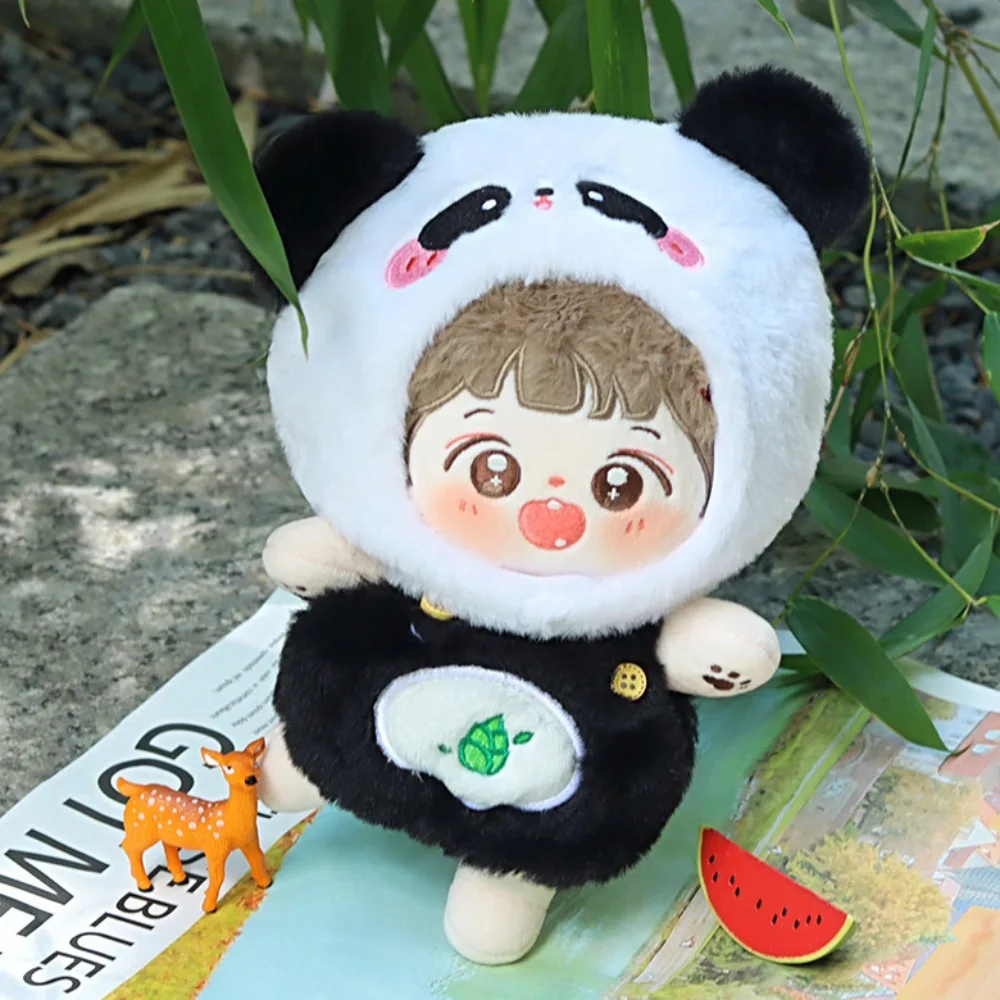 

Animal Headcover Cotton Doll Clothes Set Frog Panda Cotton Doll Plush Suit Strap Pants Cute Plush Dolls Clothes Children's Gift