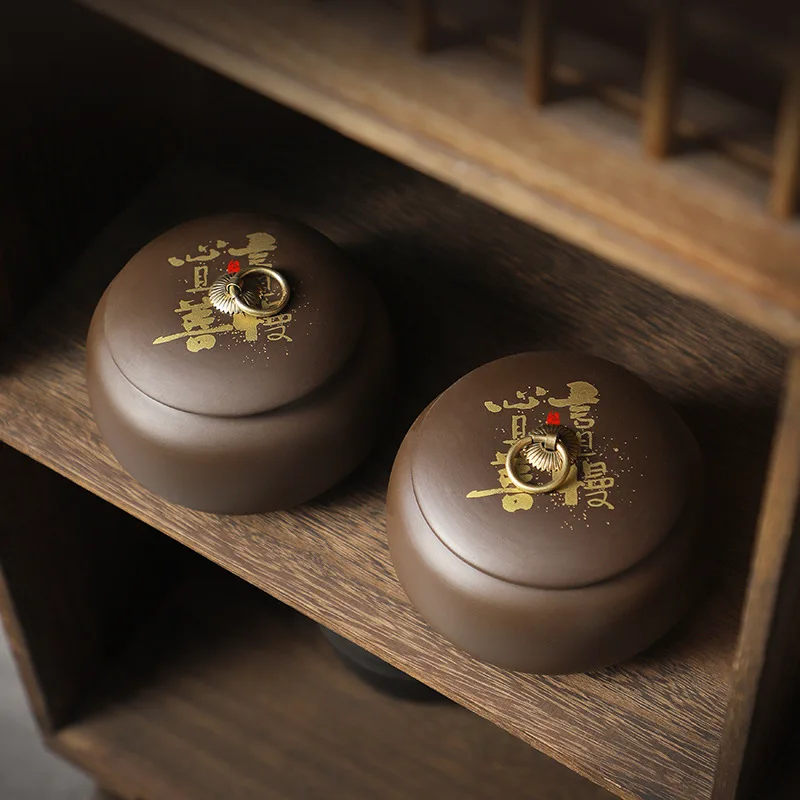 جرة شاي سيراميك مع غطاء صندوق خفيف حلوى محمول منزلي، صواميل سيراميك متعددة الوظائف، جرة تخزين المواد الطبية لحبوب القهوة