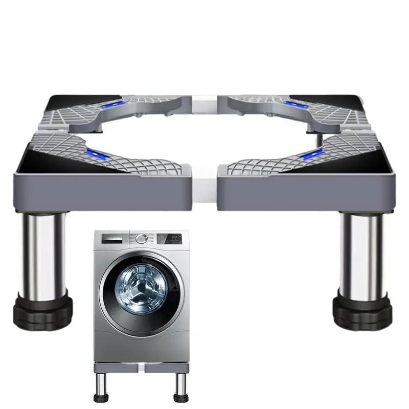 Washing machine Pedestal With 4 Strong Feet Labor-saving Stainless Steel Dryer Stand Pedestal Heavy Duty Laundry Pedestal ﻿