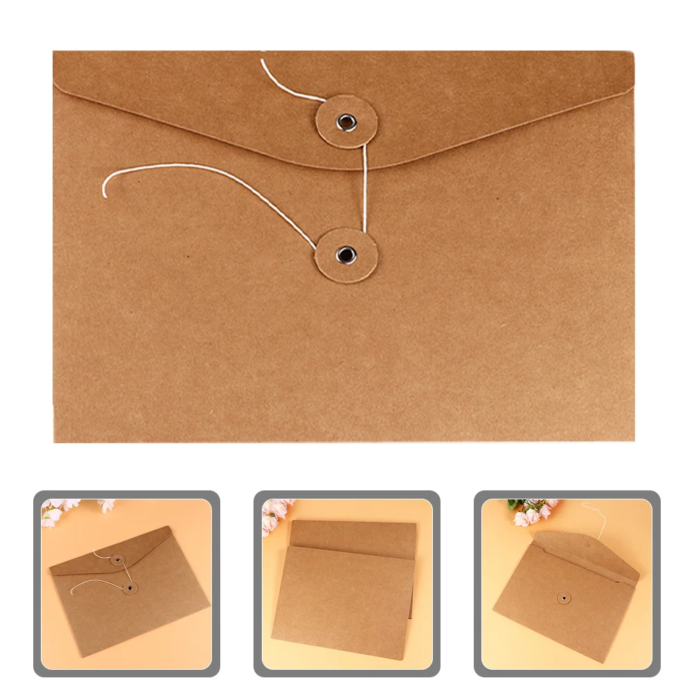 

10Pcs Kraft Paper File Bag with Sturdy Material for Document Organization Envelope Pouch Storage A4 Capacity Kraft Paper Bag