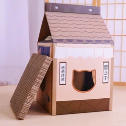 Prefab Houses Milk Box Cat House Bed Printable Corrugated Paper Breathe Scratcher Kitten Sandboxes Pet Cat House Supplies