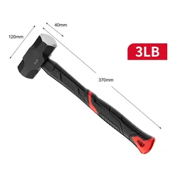 Heavy Octagonal Hammer High-carbon Steel Hammer Non-slip Handle 1LB 2LB 3LB Heavy Duty Construction Site Construction Hammer