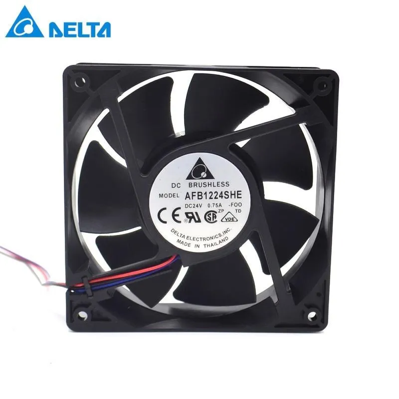 

New AFB1224SHE 12038 120mm 24V 0.75A cooling fan dual ball wind capacity inverter durable for Delta 120*120*38mm