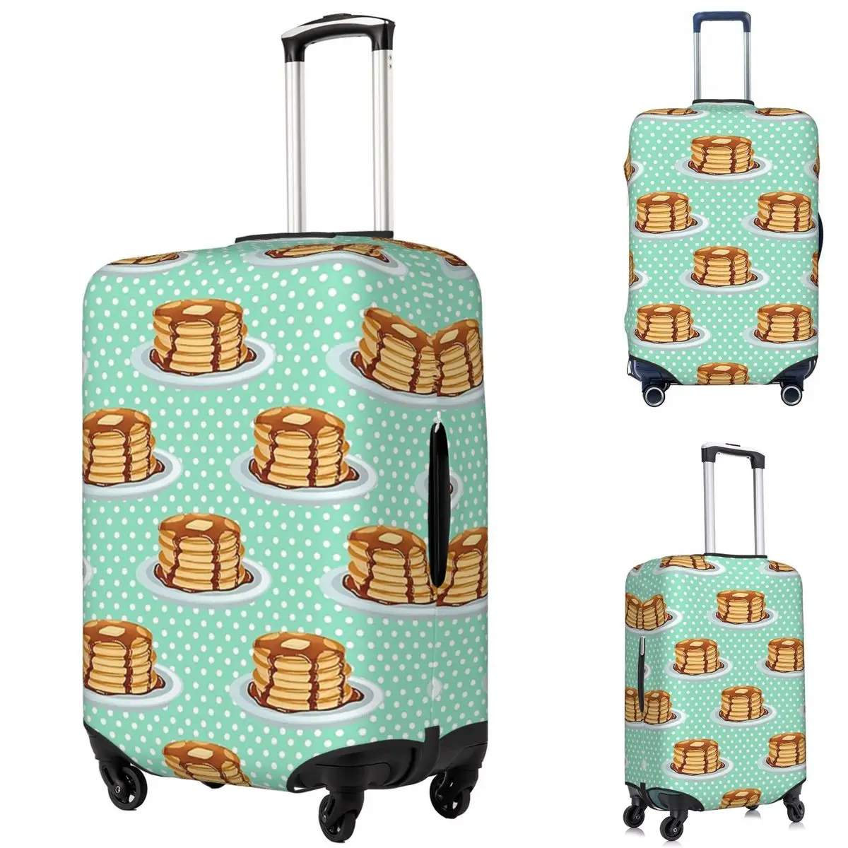 

Pancakes With Maple Syrup Pattern Suitcase Cover Protection Elastic Trip Luggage Protector Covers for 18-32 Inch