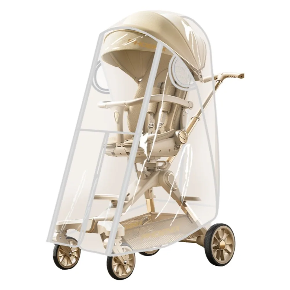 Transparent Baby Strollers Rainproof Cover Windproof Travel Baby Pram Rain Cover Nobstructed View Waterproof Pushchair Raincoat