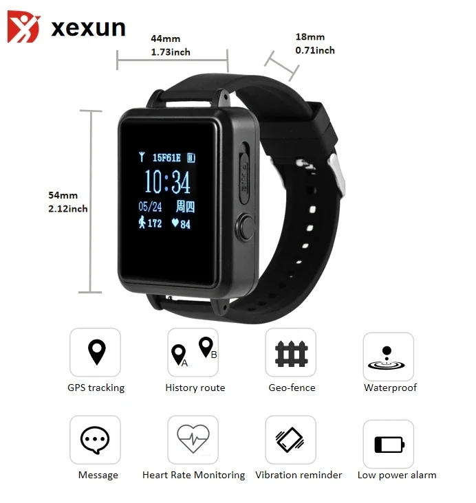 Xexun Child Tracker Bracelet for Children Rastreador Y Localizador Inteligente Gf07 Rechargeable Track Can Znajdowacz Gps