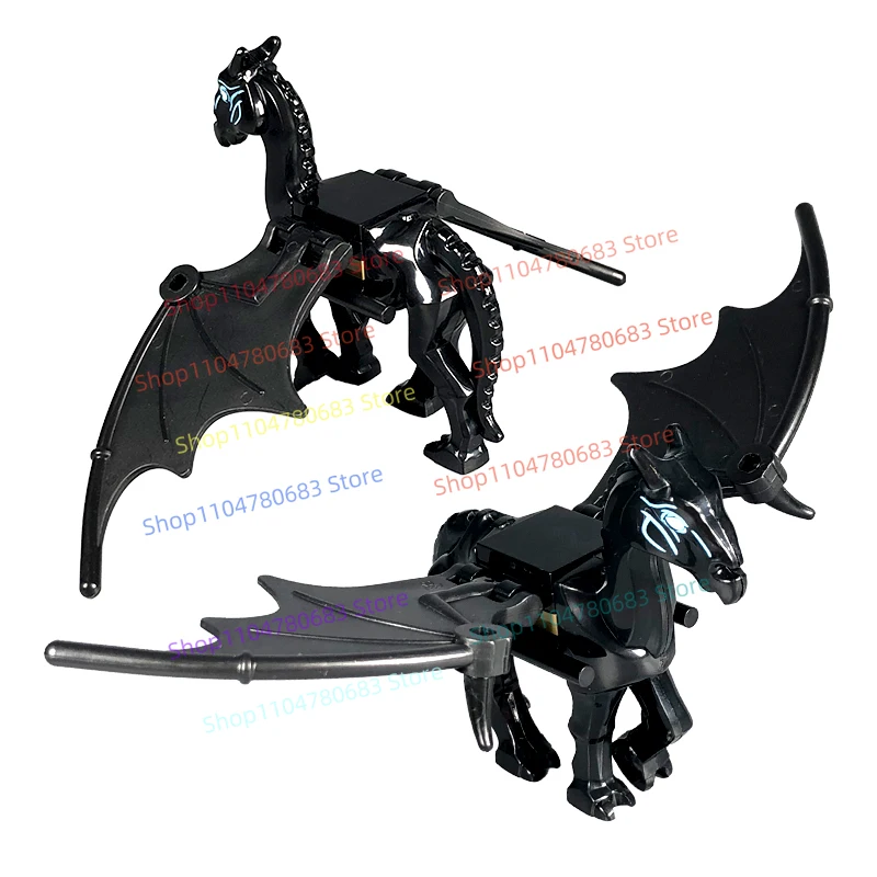 MOC 빌딩 블록 미니 피규어 블랙 페가수스 조립 모델 장식 만화 애니메이션 액세서리 장난감 휴일 선물 수집품