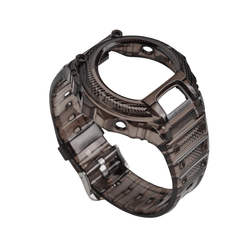 DW 6900 Case + strap for Casio G-Shock DW-6900 Transparent TPU Resin Silicone Bezel Band Men Women Sport Watch Accessories men\'s