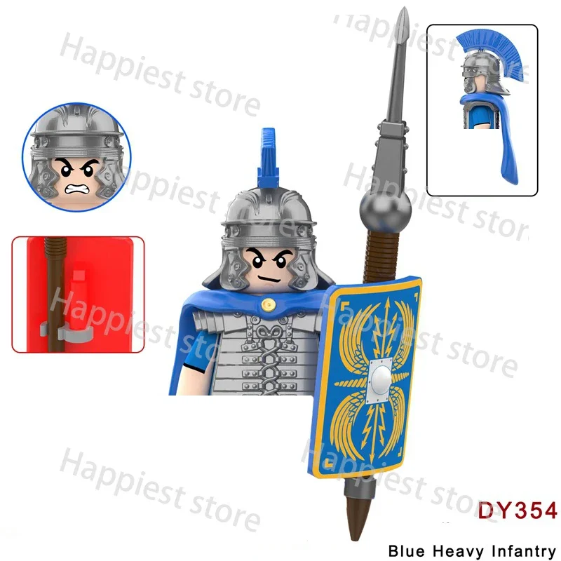 Moc Medieval Rome Knights Figures Accessories Soldier Sword Building Blocks Castle Spartan Warrio Roman Legion Lion Bricks Toys