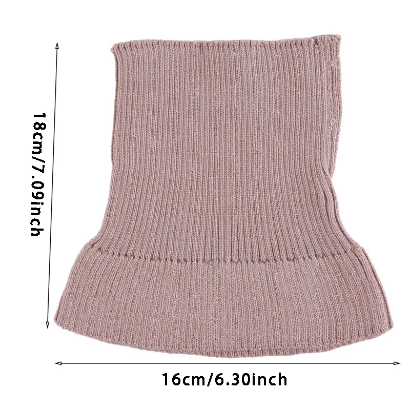 Women Knitted Fake Collar Scarf Warm Turtleneck Neck Warmer Detachable Winter Windproof Fashion False Scarf High Neck Collar