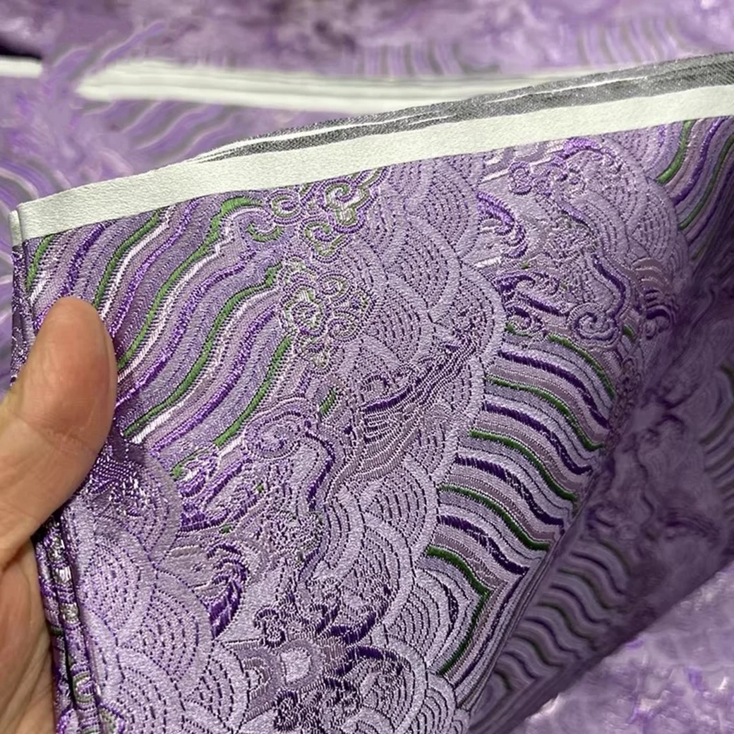 Elegant Wave Patterned Matte Satin Fabric Silk Antique Fragrance Home Decorations Durable Washed Resistant to Fading