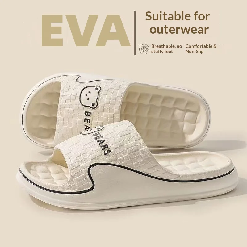 Women EVA Slides Thick Ribbed Texture Sole Non Slip Casual Indoor Outdoor Beach Home Relax Multi Color Pink Green Slippers Shoes