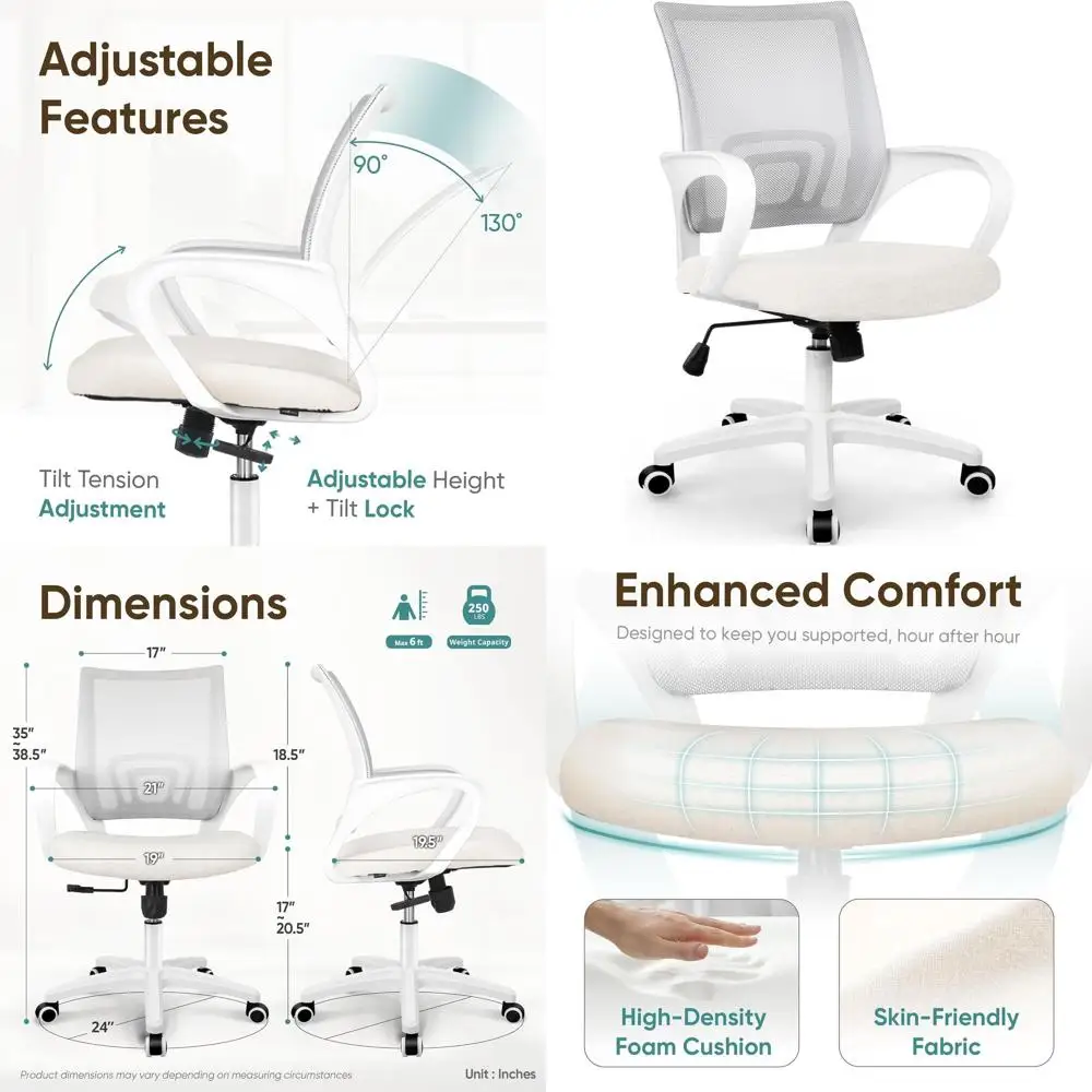 

Эргономичное офисное кресло с подушкой для поясницы, регулируемое, на колесиках, с удобным сетчатым сиденьем