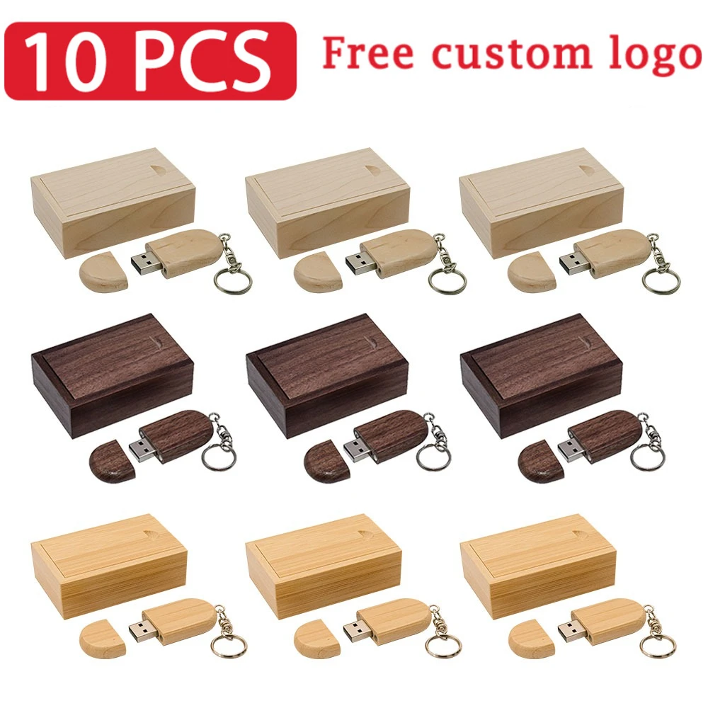 10pcs/lot Customize Wooden LOGO Free USB Pen Drive 4GB 8GB USB 2.0 Stick 16GB 32GB Flash Drive Exquisite Wood Photography Gift