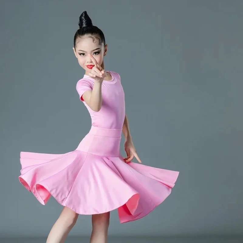 Fato de dança latina infantil, vestido de competição feminino, vestido performance, conjunto de duas peças, roupa de dança feminina, novo