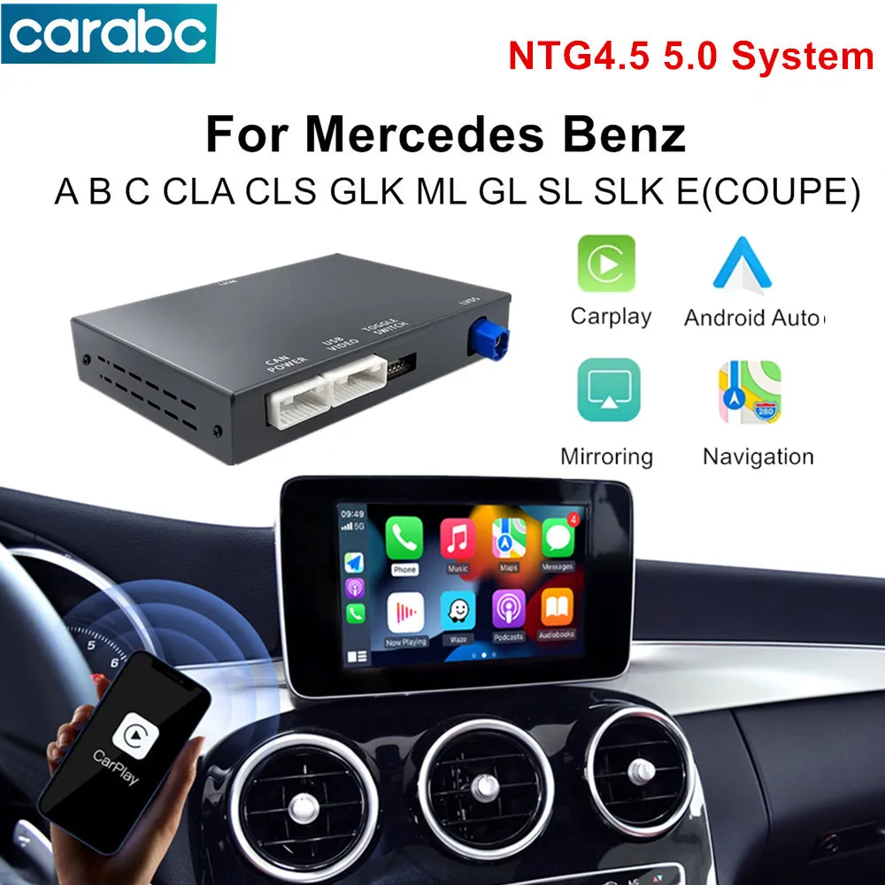 CARABC Wireless CarPlay Adapter Android Auto For Mercedes Benz NTG4.5 4.7 5.0 System A B C E CLA CLS GLA GLC GLK SLK ML GL