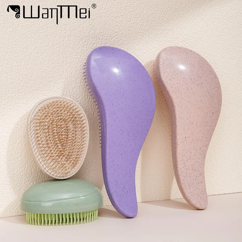 2pcs Magic Detangling Hair Brush Set Scalp Massage Anti-static Comb Edge Anti-knot Portable Travel Hair Styling Tool Salon