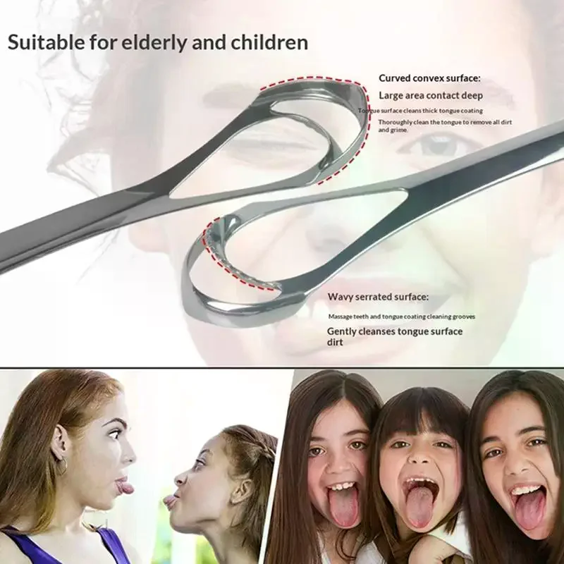 Stainless Steel Tongue Scraper Tongue Coating Cleaner Tongue Coating Brush Oral Tongue Cleaner Tool Fresh Breath