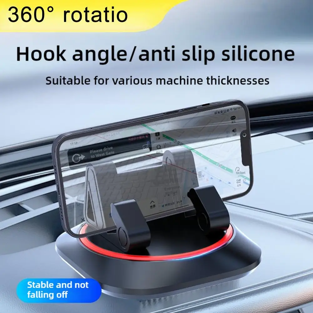 

Rotatable Silicone Car Mount, Dashboard Phone Holder, Strong Base, Rotation, Washable Auto, Rectangle 360° Shape A0O9