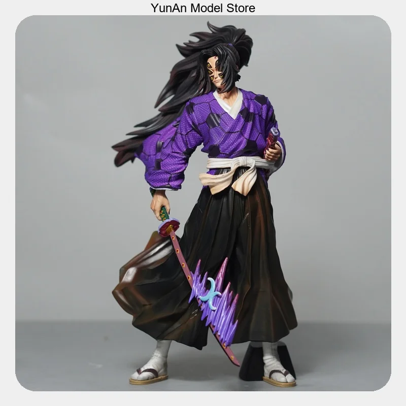 

24CM Demon Slayer Upper Rank Kokushibo Standing Pose Anime Figure Model Statue Collection Desktop Decoration Ornament Toys Gifts
