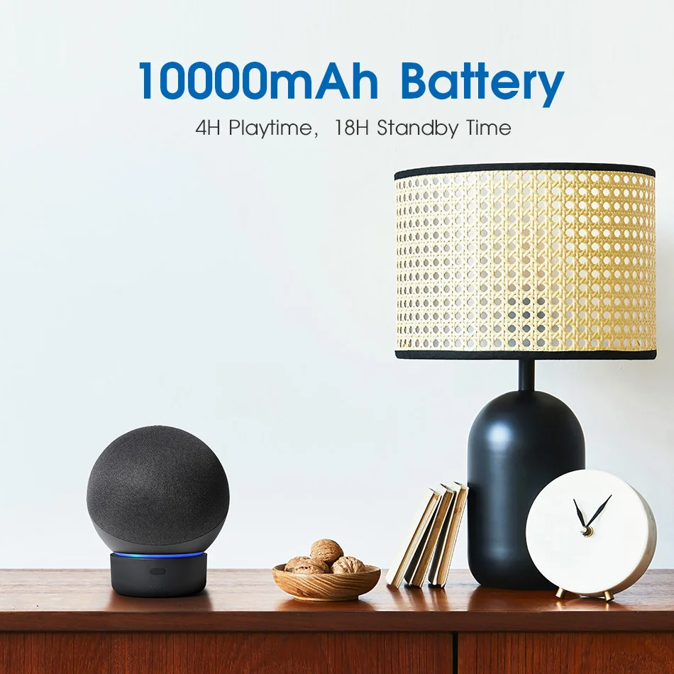 قاعدة بطارية محمولة لحزمة بطارية Echo 4 شاحن محمول قوة البنك لمحطة إرساء مكبر الصوت Amazon Alexa القابلة لإعادة الشحن