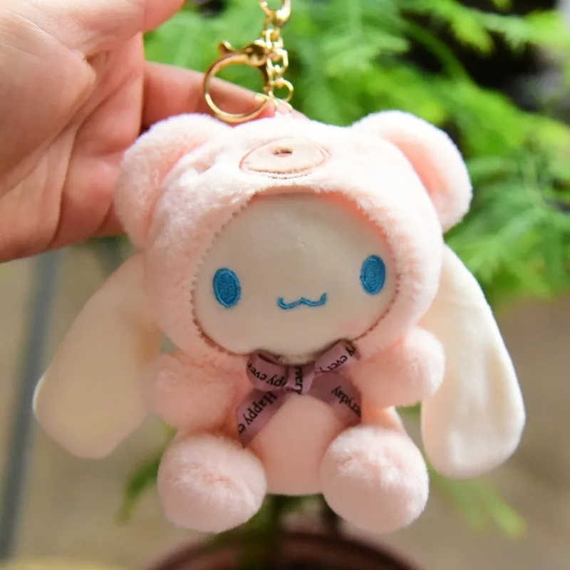 Cartoon Sanrio Cross-dressing Hello Kitty Car Pendant Cinnamoroll Backpack Doll Keychain Animation Peripheral Holiday Gift