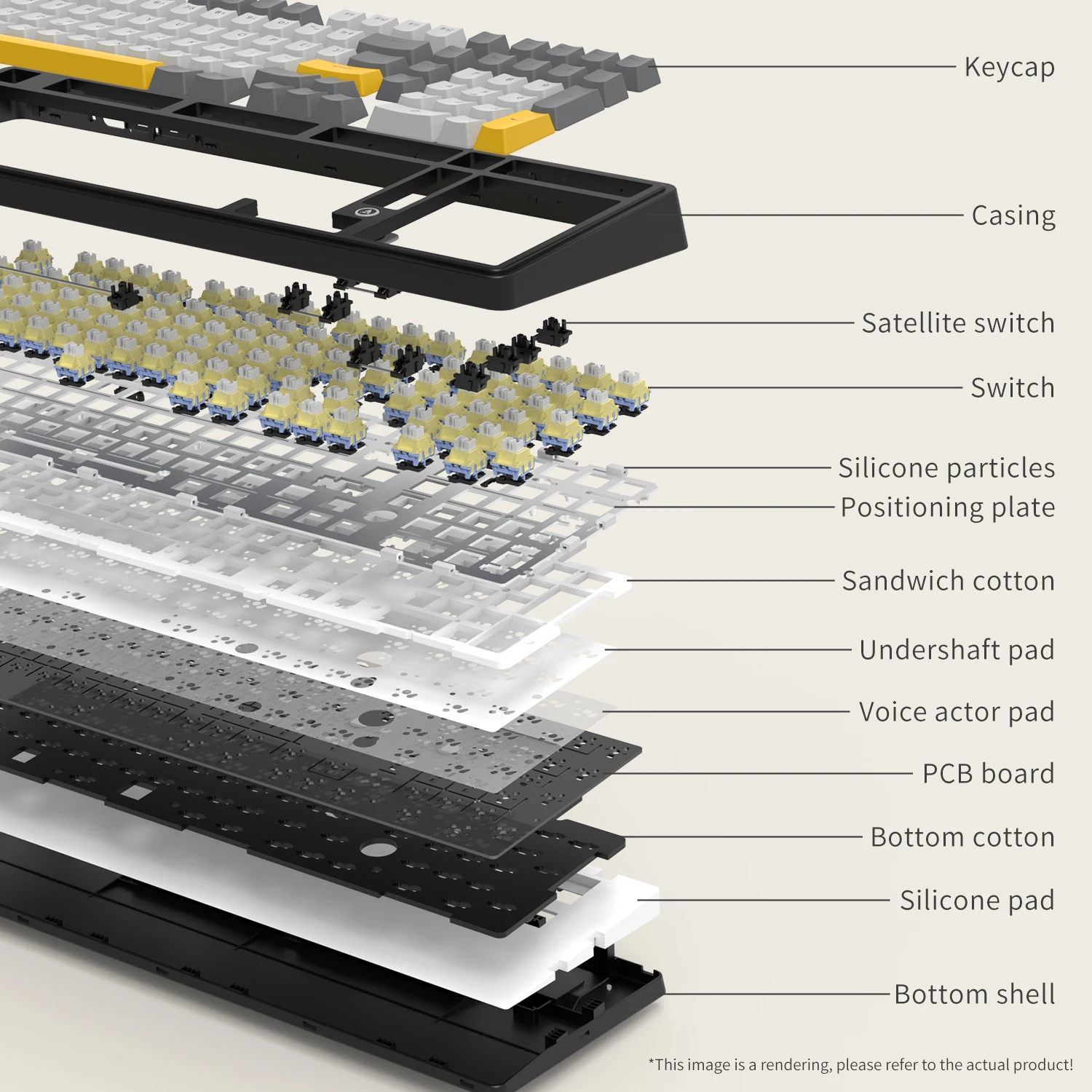 AJAZZ AK980 Wired Mechanical Keyboard Hot Swap Gasket RGB Low Noise Ergonomics Office Gaming Keyboard Customized PC Accessories
