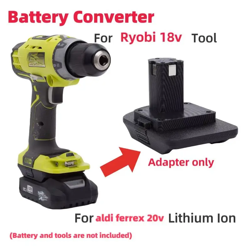 For Aldi Ferrex Active Energy Akku Adapter ,For FERREX 20V Lithium Ion Batteries  Convert To Ryobi 18v Tool (﻿Adaptor Only） ﻿