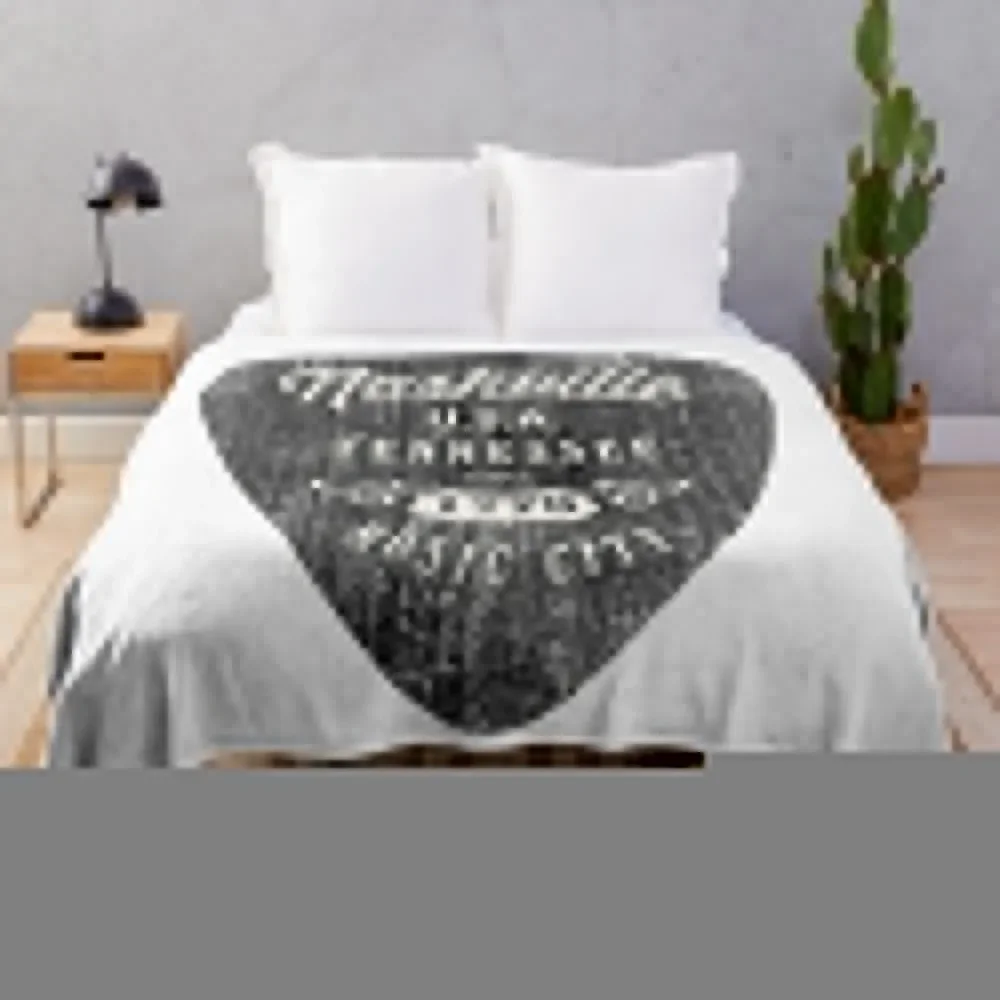 Nashville T-ShirtNashville Music City USA Vintage Throw Blanket Decorative Throw Quilt Bed Vintage Blankets