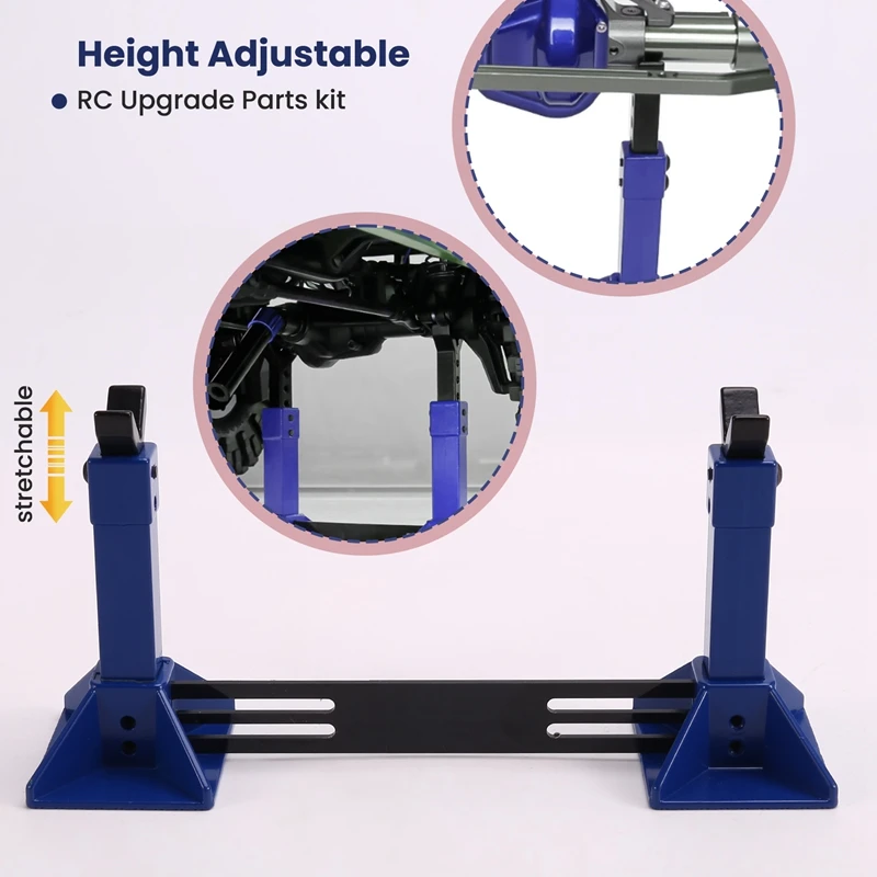 Simulazione Metallo Altezza Regolabile Jack RC Supporto Per Auto Stand Decorazione per 1/8 1/10 RC Crawler Axial SCX10 TRX4 D90 B