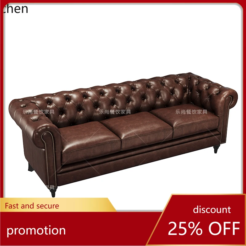 

ZML retro cigar room sofa cafe table and chair bar single seat combination