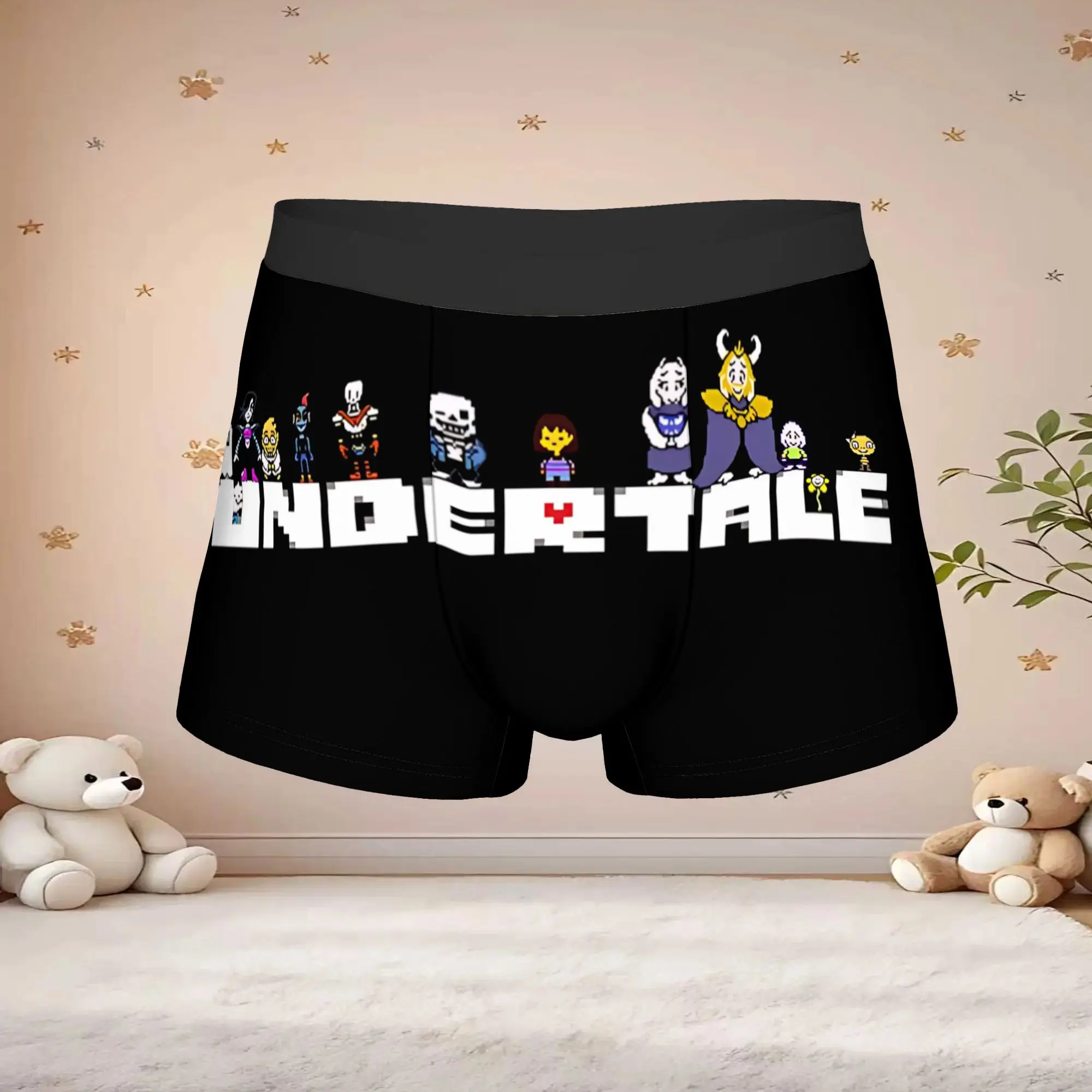 1pc Retro Undertale Anime Pattern Underpants Breathable Panties Male Underwear Comfortable Shorts Boxer Briefs