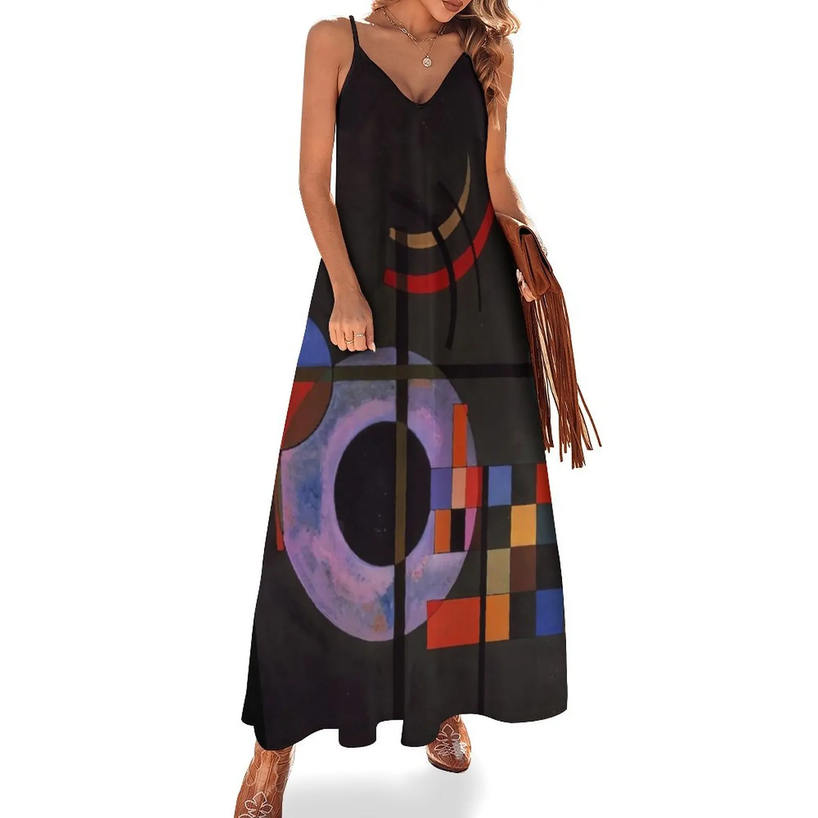 

Wassily Kandisky Counter Weights (Gegengewichte) - abstract art Sleeveless Long Dress beach dresses womans clothing Dress