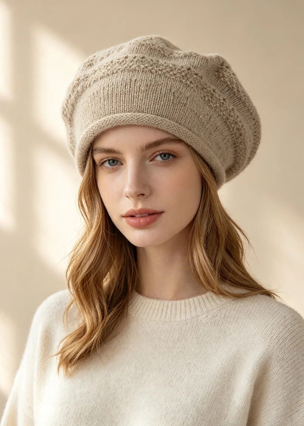 2026 new Solid Color Beret Korean Crochet Casual Versatile Bud Hat Women's Autumn and Winter British Retro Knitted Hat Female
