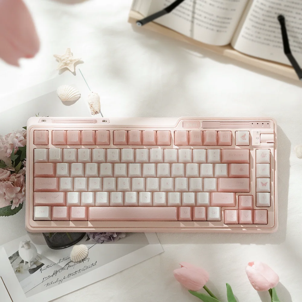 

Keycap Pearlescent Feather Collection Themed Pc Translucent Cherry Pbt Pink Personalized Customized Keyboard Ansi/Iso Keycaps