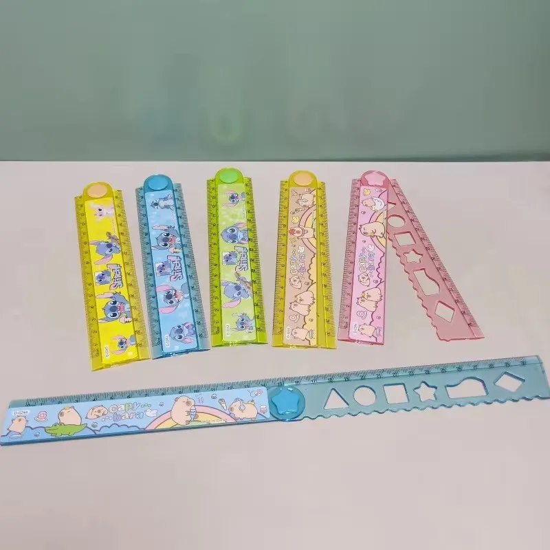 36pcs Disney Stitch 30cm folding ruler cute cartoon Lilo printing drawing plastic ruler student stationery gifts