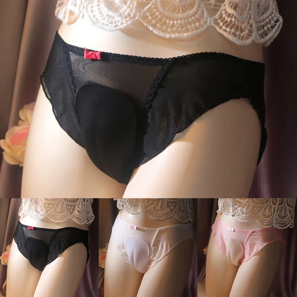 Men Sexy Hiding Gaff Thong Shaping Briefs Pouch Panties Crossdresser Underwear Crotchless Fake Vagina Lingerie Sissy Underpants