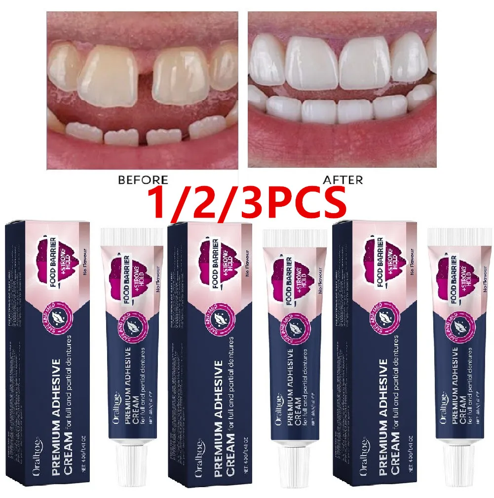 

Клей для фиксации зубных протезов (1/2/3 шт.) улучшает комфорт при ношении протезов и предотвращает их расшатывание, 40 г.